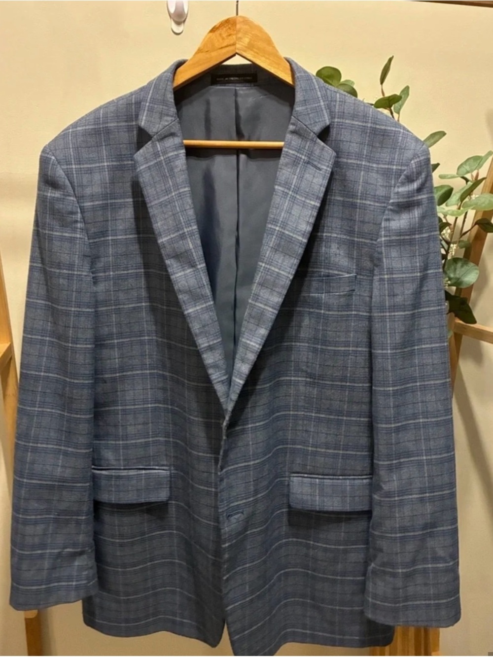 Perry Ellis Blue Plaid Sport Coat
